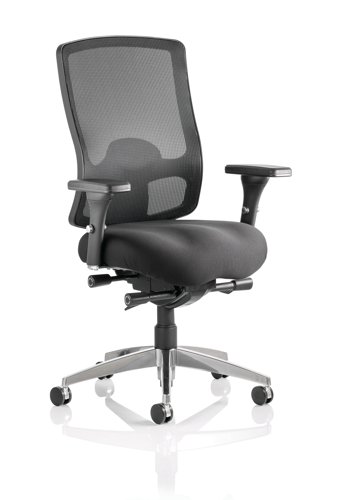 Desk Chairs Regent Chair Black Fabric Black Mesh Back With Arms OP000113