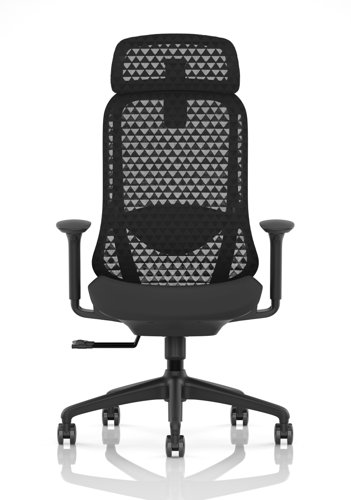 Prism Mesh Back Chair With Height Adjustable Arms with Headrest Black Seat Prism Mesh Back Chair With Height Adjustable Arms with Headrest Black Seat