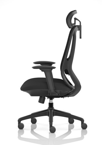 Prism Mesh Back Chair With Height Adjustable Arms with Headrest Black Seat Prism Mesh Back Chair With Height Adjustable Arms with Headrest Black Seat