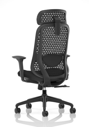 Prism Mesh Back Chair With Height Adjustable Arms with Headrest Black Seat Prism Mesh Back Chair With Height Adjustable Arms with Headrest Black Seat