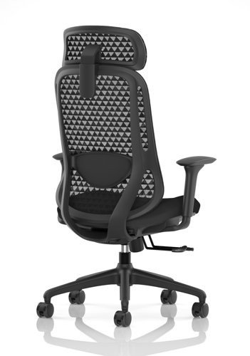 Prism Mesh Back Chair With Height Adjustable Arms with Headrest Black Seat Prism Mesh Back Chair With Height Adjustable Arms with Headrest Black Seat