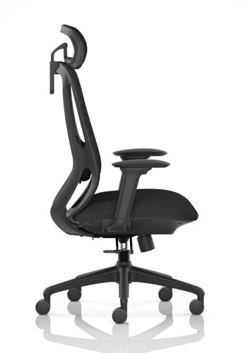 Prism Mesh Back Chair With Height Adjustable Arms with Headrest Black Seat Prism Mesh Back Chair With Height Adjustable Arms with Headrest Black Seat