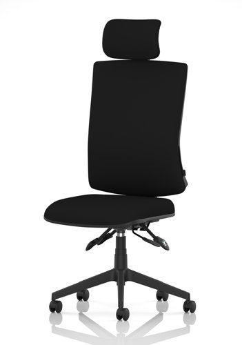 Orlena High Back Task Operator Chair With Headrest Black Fabric Orlena High Back Task Operator Chair With Headrest Black Fabric