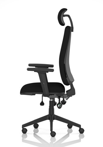 Orlena High Back Task Operator Chair With Arms And Headrest Black Fabric Orlena High Back Task Operator Chair With Arms And Headrest Black Fabric