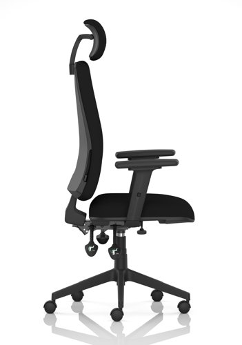 Orlena High Back Task Operator Chair With Arms And Headrest Black Fabric Orlena High Back Task Operator Chair With Arms And Headrest Black Fabric