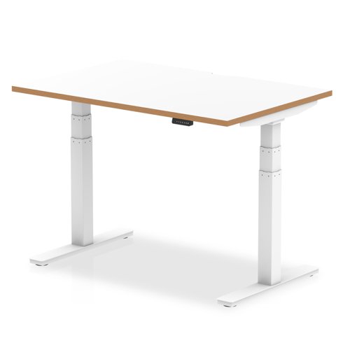 Oslo Height Adjustable Desk Natural Wood Edge