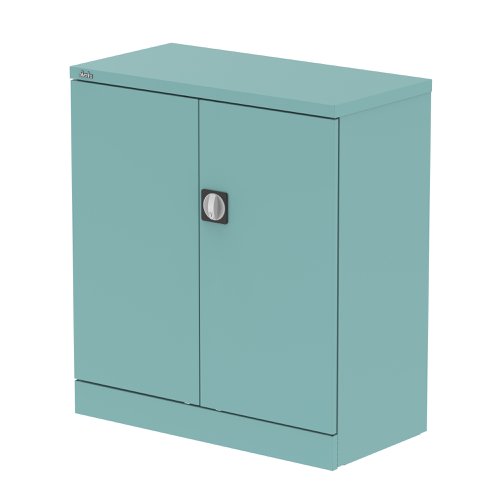 Qube 1000mm 2-Door Stationery Cupboard Pastel Turquoise With Shelf Qube 1000mm 2-Door Stationery Cupboard Pastel Turquoise With Shelf
