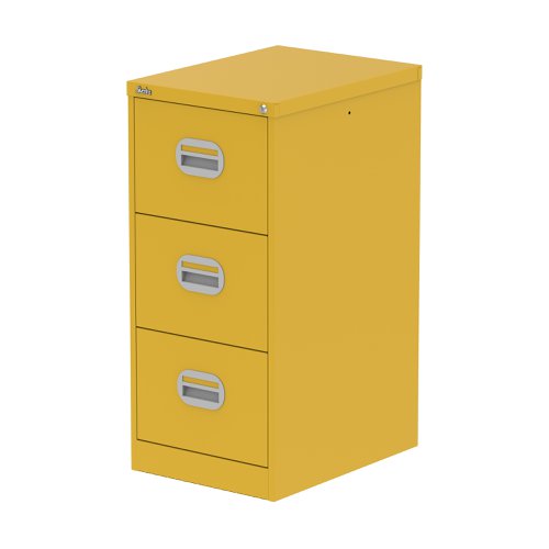 Qube 3 Drawer Filing Cabinet Lemon Yellow Qube 3 Drawer Filing Cabinet Lemon Yellow