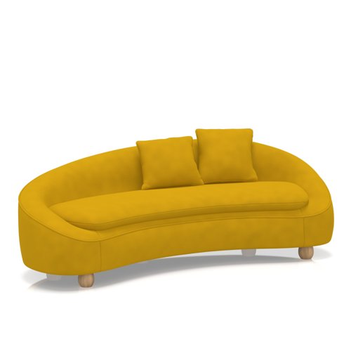 Mimi 3 Seater Curved Sofa In Capri - Sunburst Mimi 3 Seater Curved Sofa In Capri - Sunburst