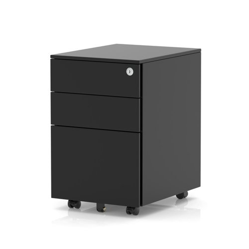 Base Mobile Steel Pedestal 3 Drawer Black Base Mobile Steel Pedestal 3 Drawer Black