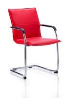 ECHO CANTILEVER CHAIR RED SOFT BONDED LE