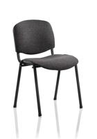 ISO STACKING CHAIR CHARCOAL FABRIC BLACK