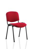 ISO STACKING CHAIR WINE FABRIC BLACK FRA