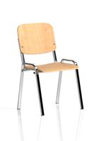 ISO STACKING CHAIR BEECH CHROME FRAME BR