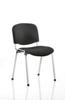 ISO STACKING CHAIR BLACK FABRIC CHROME F