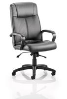Plaza Executive Chair Black Bonded Leather With Arms