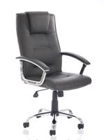 Thrift Executive Chair Black Bonded Leather With Padded Arms