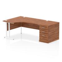 LH DESK & D800 PED CANT LEG WLTWH