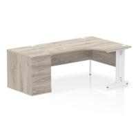 RH DESK & D800 PED CBL MAN LEG GOKWH