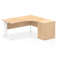 RH DESK & D600 PED CBL MAN LEG MPEWH