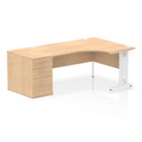 RH DESK & D800 PED CBL MAN LEG MPEWH