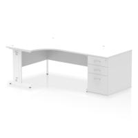 LH DESK & D800 PED CBL MAN LEG WHWH