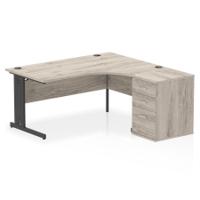 RH DESK & D600 PED CBL MAN LEG GOKBK