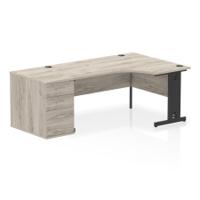 RH DESK & D800 PED CBL MAN LEG GOKBK