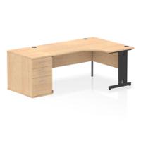 RH DESK & D800 PED CBL MAN LEG MPEBK