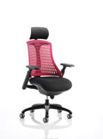 FLEX CHAIR BLACK FRAME WITH RED BACK WIT