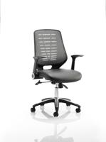 RELAY CHAIR LEATHER SEAT SILVER BACK WIT