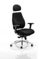 CHIRO PLUS CHAIR BLACK WITH ARMS AND HEA