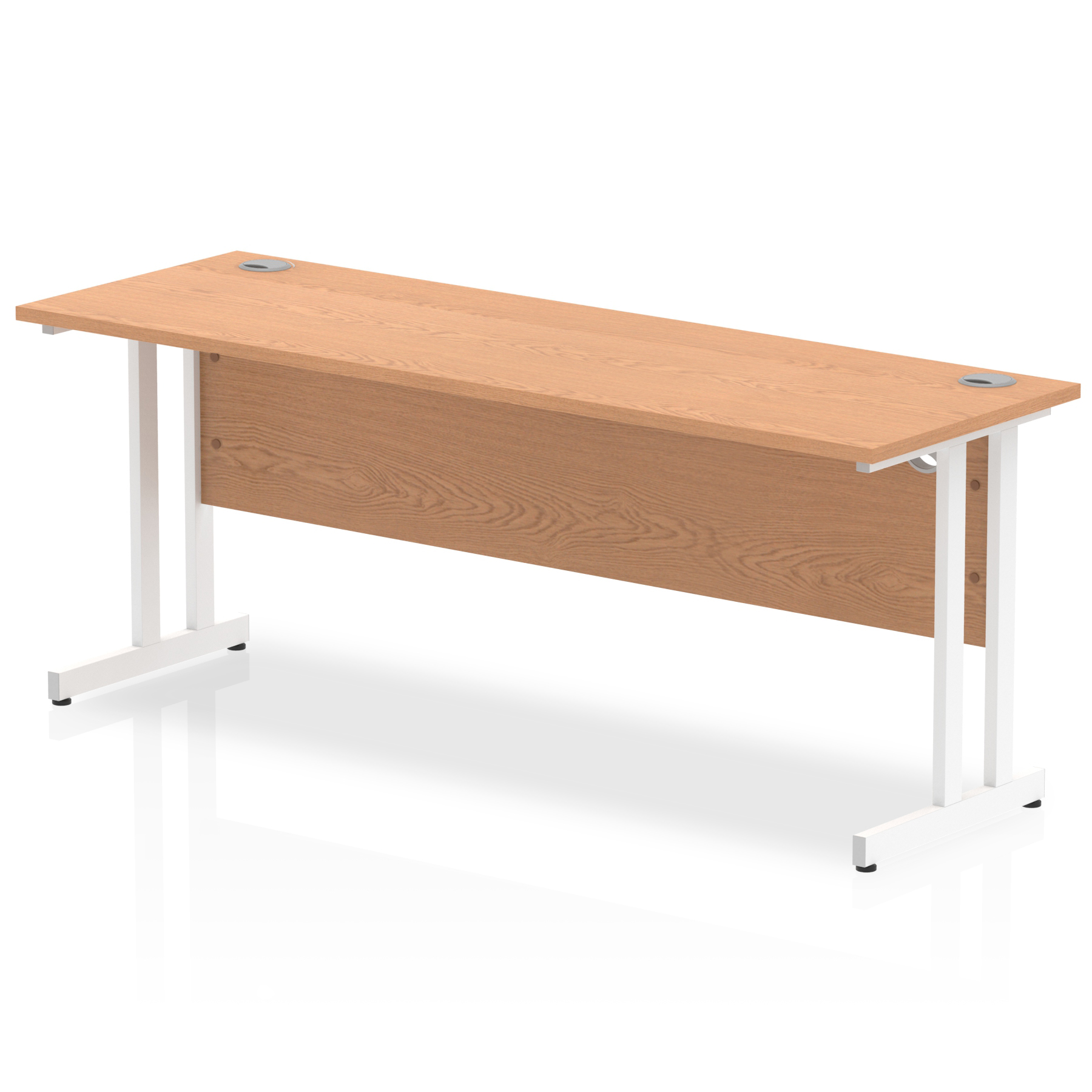 Impulse 1800 x 600mm Straight Desk Oak Top White Cantilever Leg MI002656