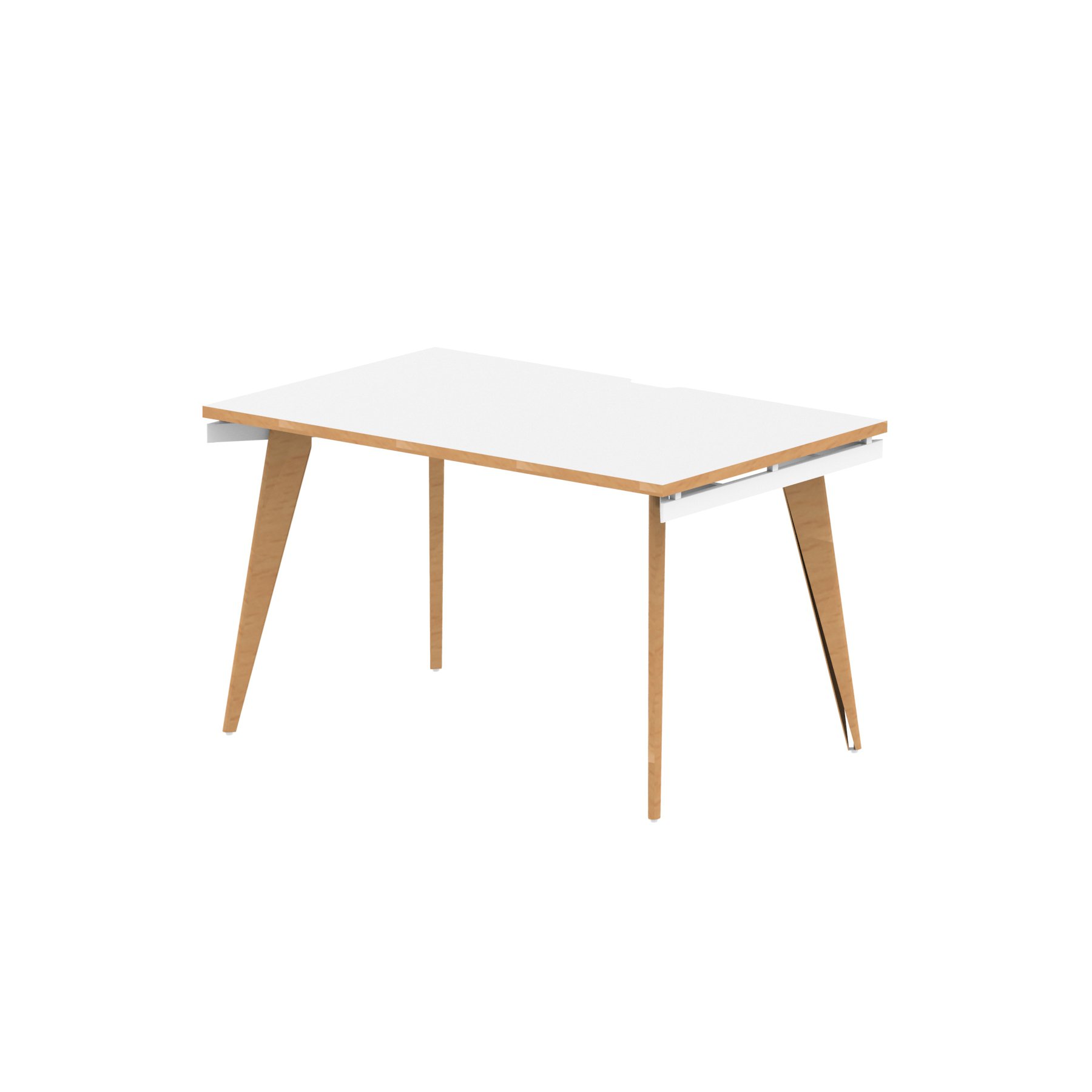 Rectangular Desks Oslo 1200mm Single Starter Desk White Top Natural Wood Edge White Frame OSL0116