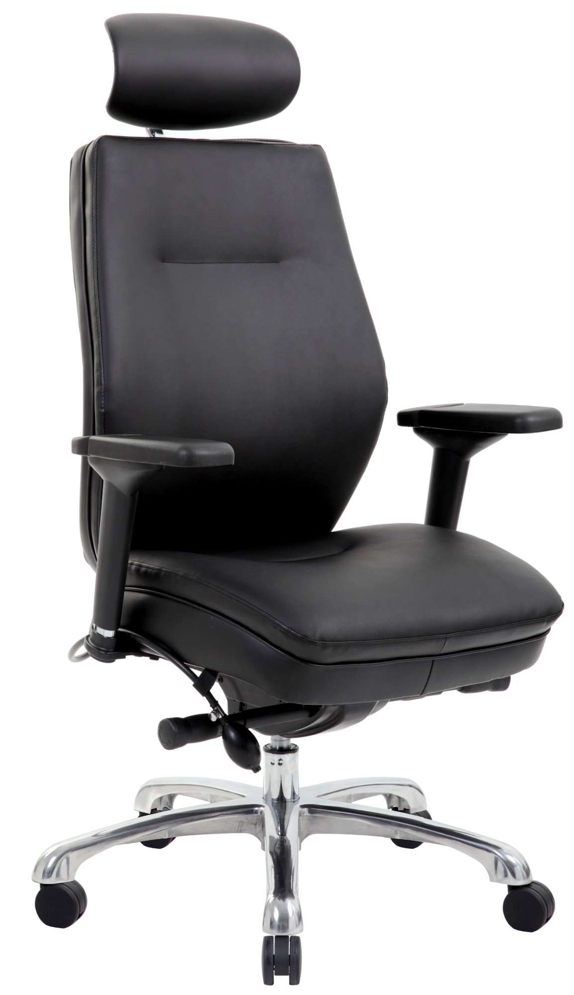 Domino Black Bonded Leather Chair with Headrest PO000065