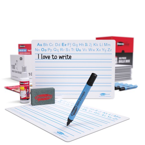Show-me Bulk Box of 100 x A4 Handwriting Whiteboards Pens and Erasers Plus 2 Free Cleaners Show-me Bulk Box of 100 x A4 Handwriting Whiteboards Pens and Erasers Plus 2 Free Cleaners