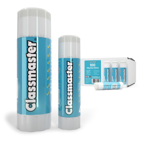 Classmaster Educational Gluesticks 40g Pack of 100 + 4 Free 115g Classmaster Educational Gluesticks 40g Pack of 100 + 4 Free 115g