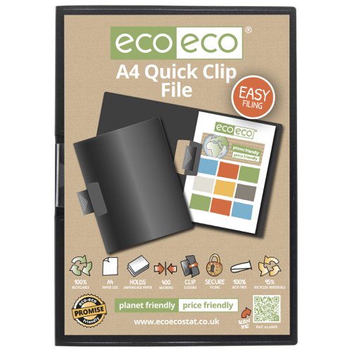 A4 95% Recycled Quick Clip File (Pack of 12)