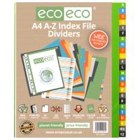 Eco Eco A4 50% Recycled A-Z Wide Index File Dividers - 1 Set of 24