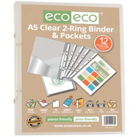 A5 65% RECYCLED CLEAR 2-RING BINDER WITH