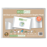 A4 50% RECYCLED CLEAR 20 POCKET LANDSCAP