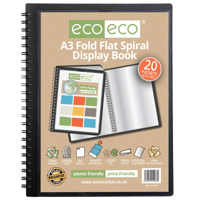 A3 90% RECYCLED 20 POCKET FOLD FLAT SPIR