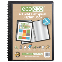 A3 90% RECYCLED 40 POCKET FOLD FLAT SPIR