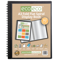 A3 90% RECYCLED 60 POCKET FOLD FLAT SPIR