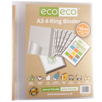 A3 CLEAR 95% RECYCLED 4-D RING PORTRAIT
