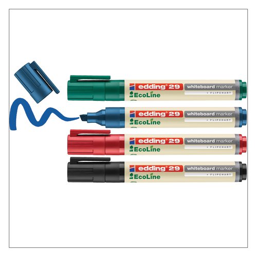 Edding e-29 EcoLine Whiteboard Marker Chisel Tip Assorted Ref 4-29-4 [Pack 4]