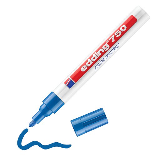 edding+750+Paint+Marker+Bullet+Tip+2-4mm+Line+Blue+%28Pack+10%29+-+4-750003