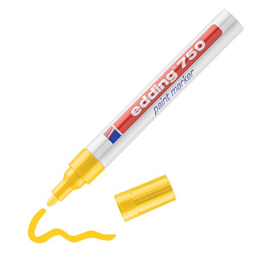 Edding 750 Paint Marker Bullet Tip 2-4mm Line Yellow Ref 4-750005 [Pack 10]