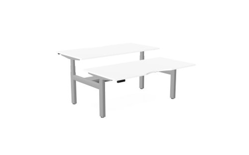 Leap Bench Desk Top With Scallop, 1800 x 800mm - White / Silver Frame Leap Bench Desk Top With Scallop, 1800 x 800mm - White / Silver Frame