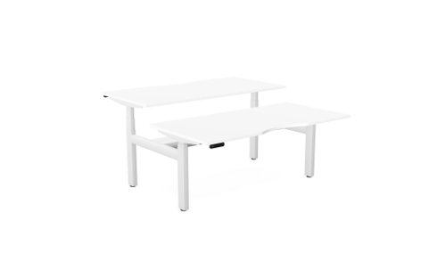 Leap Bench Desk Top With Scallop, 1800 x 800mm - White / White Frame Leap Bench Desk Top With Scallop, 1800 x 800mm - White / White Frame